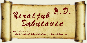 Miroljub Dabulović vizit kartica